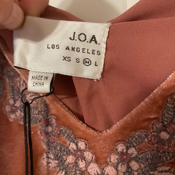 NWT J.O.A. Embroidered Velvet Midi Dress - Picture 11 of 14